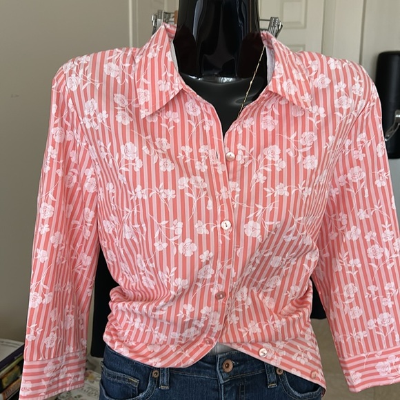 Peach Floral Shirt - Picture 2 of 9